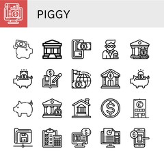 piggy icon set