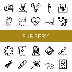 surgery simple icons set