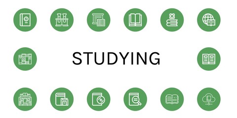 studying icon set