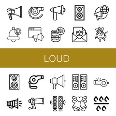 loud simple icons set