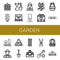 Naklejka premium garden simple icons set
