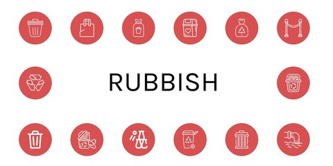 Set of rubbish icons
