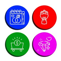 diamond simple icons set