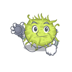 Fototapeta premium bacteria coccus in doctor cartoon character with tools