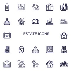 Editable 22 estate icons for web and mobile