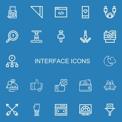 Editable 22 interface icons for web and mobile