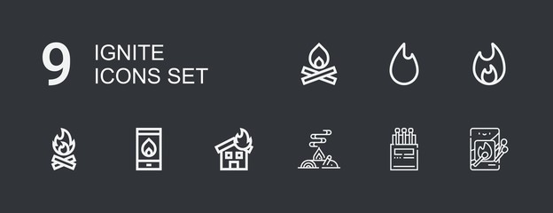 Editable 9 ignite icons for web and mobile