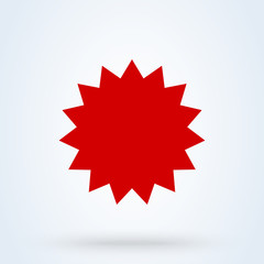 Red star flat symbol icon on white background. illustration