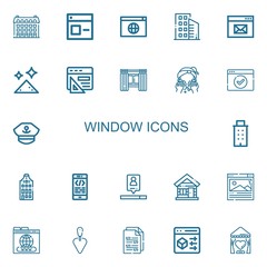 Editable 22 window icons for web and mobile