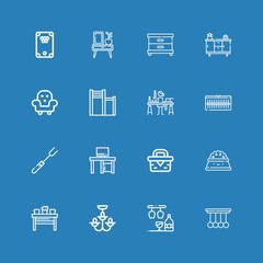 Editable 16 table icons for web and mobile