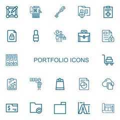 Editable 22 portfolio icons for web and mobile