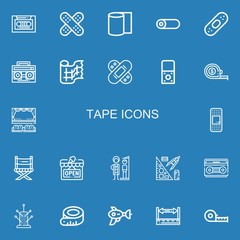 Editable 22 tape icons for web and mobile