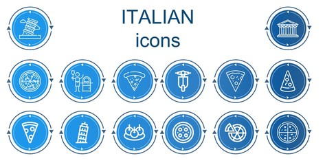 Editable 14 italian icons for web and mobile