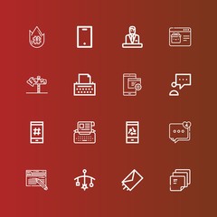 Editable 16 blog icons for web and mobile