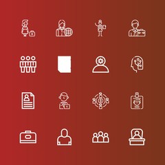 Editable 16 employee icons for web and mobile