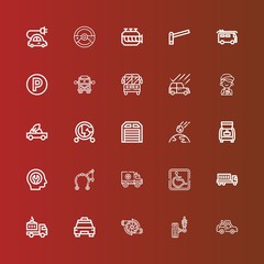 Editable 25 automobile icons for web and mobile