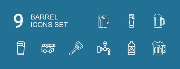 Editable 9 barrel icons for web and mobile