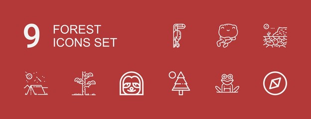 Editable 9 forest icons for web and mobile