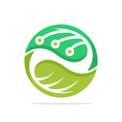 
Illustrated icon with the concept of green technology