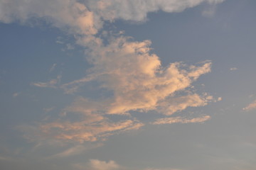Fototapeta na wymiar Cumulus cloud on beautiful blue sky , Fluffy clouds formations at tropical zone , Thailand 