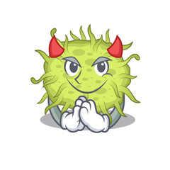 bacteria coccus dressed as devil cartoon character design style