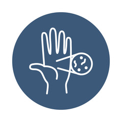 hand and cell icon, block style