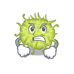 Mascot design concept of bacteria coccus with angry face