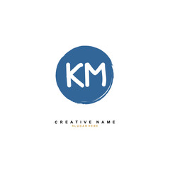 
K M KM Initial logo template vector. Letter logo concept