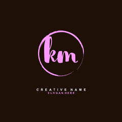 
K M KM Initial logo template vector. Letter logo concept