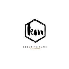 
K M KM Initial logo template vector. Letter logo concept