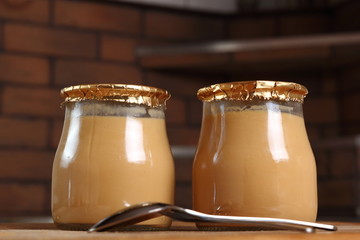 Milk pudding dessert jar