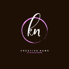 
K N KN Initial logo template vector. Letter logo concept