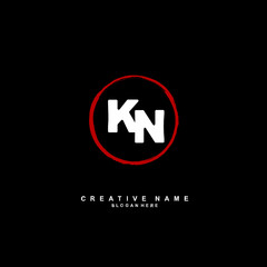 
K N KN Initial logo template vector. Letter logo concept