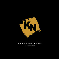 
K N KN Initial logo template vector. Letter logo concept