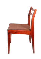 Fototapeta premium Fabric upholstered retro wooden chair. Isolated with clipping path..