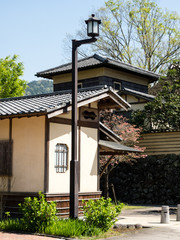 Traditional Japanese architecture in historic Ozu Old Town - Ehime prefecture, Japan