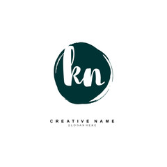 K N KN Initial logo template vector. Letter logo concept