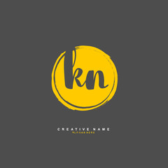 K N KN Initial logo template vector. Letter logo concept