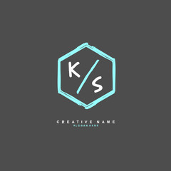 K S KS Initial logo template vector. Letter logo concept