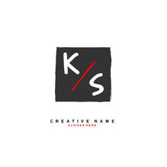 K S KS Initial logo template vector. Letter logo concept