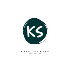 K S KS Initial logo template vector. Letter logo concept