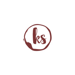 
K S KS Initial logo template vector. Letter logo concept