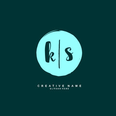 
K S KS Initial logo template vector. Letter logo concept