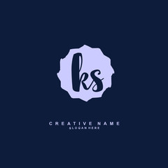 
K S KS Initial logo template vector. Letter logo concept