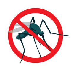 No mosquito sign.stop mosquito sign isolated on white background.No mosquito Icon