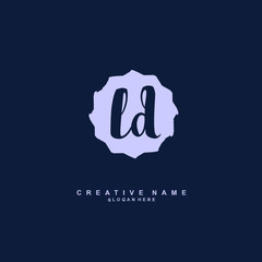  L D LD Initial logo template vector. Letter logo concept