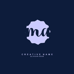 Obraz premium M A MA Initial logo template vector. Letter logo concept