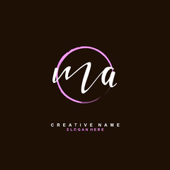 M A MA Initial logo template vector. Letter logo concept