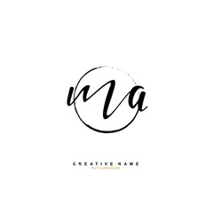 M A MA Initial logo template vector. Letter logo concept