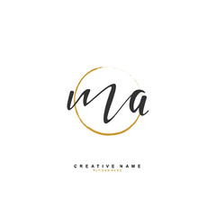M A MA Initial logo template vector. Letter logo concept